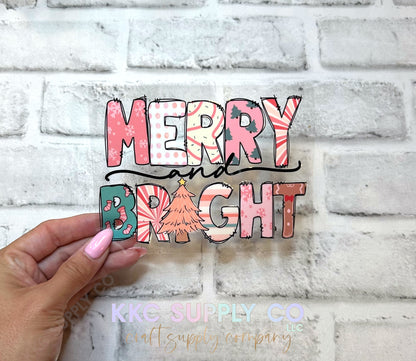 UV16622-Pink Merry & Bright UV DTF Decal