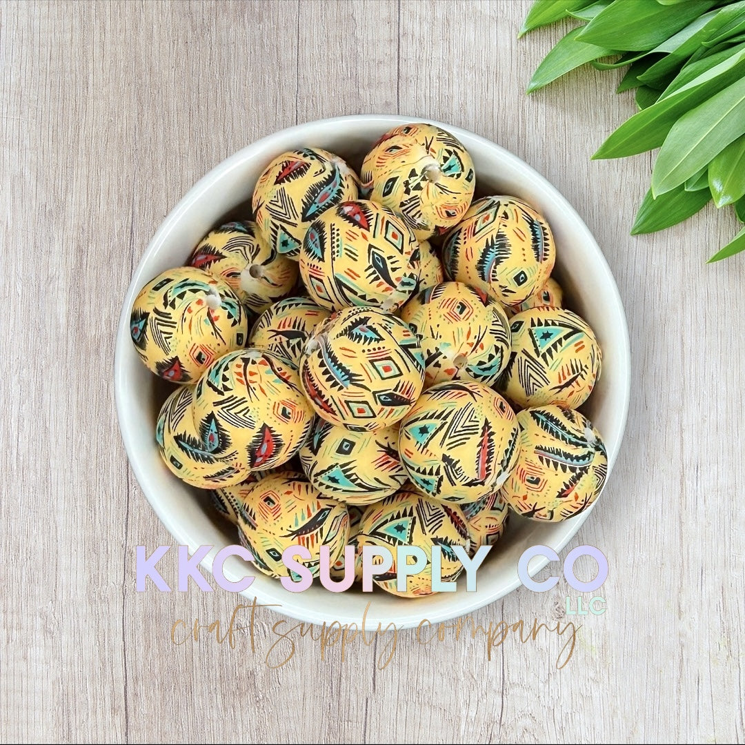 SP175-Desert Aztec Silicone Bead 19mm