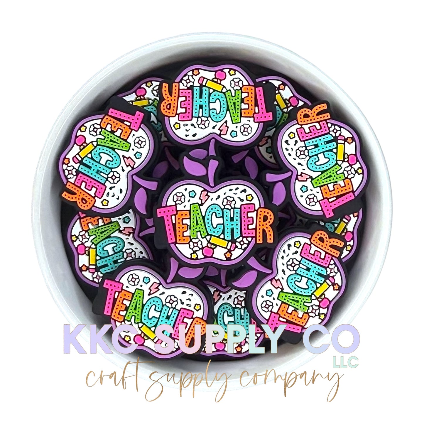 Teacher Apple Silicone Focal Bead