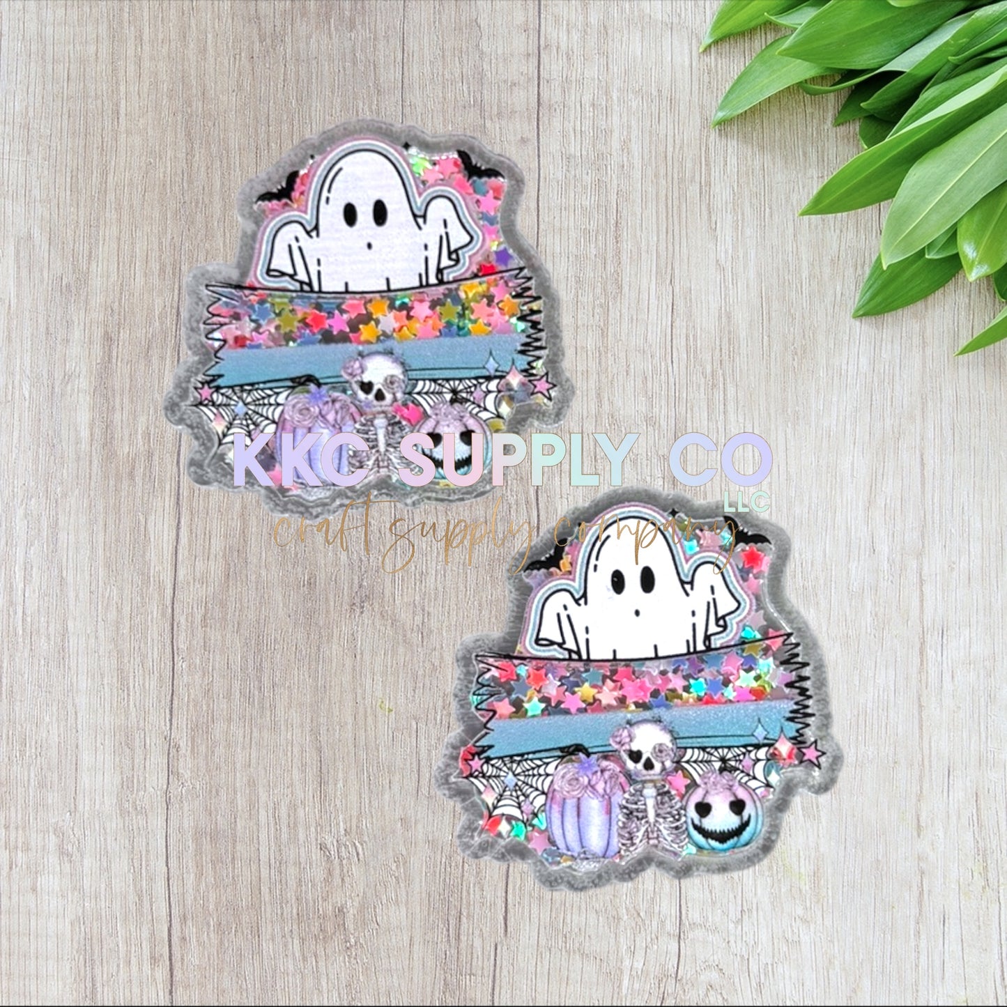 AT307-Halloween Glitter Shaker-Acrylic Flatback