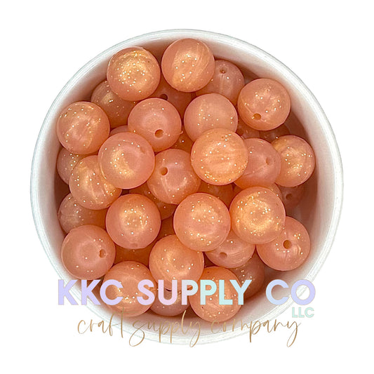 SG30-Rose Gold Glitter Silicone Bead 15mm