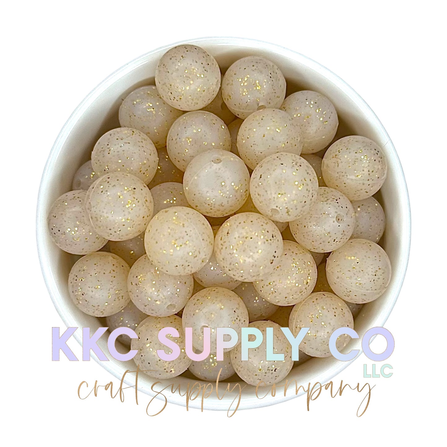 SG27-Gold Glitter Silicone Beads