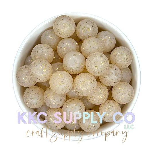 SG27-Gold Glitter Silicone Bead 15mm