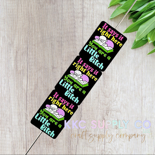 It Says It Right Here You Are A Little B!tch Silicone Focal Bead