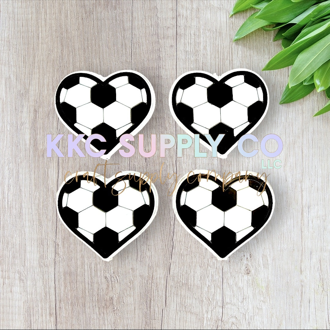 Soccer Heart PVC Focal Bead