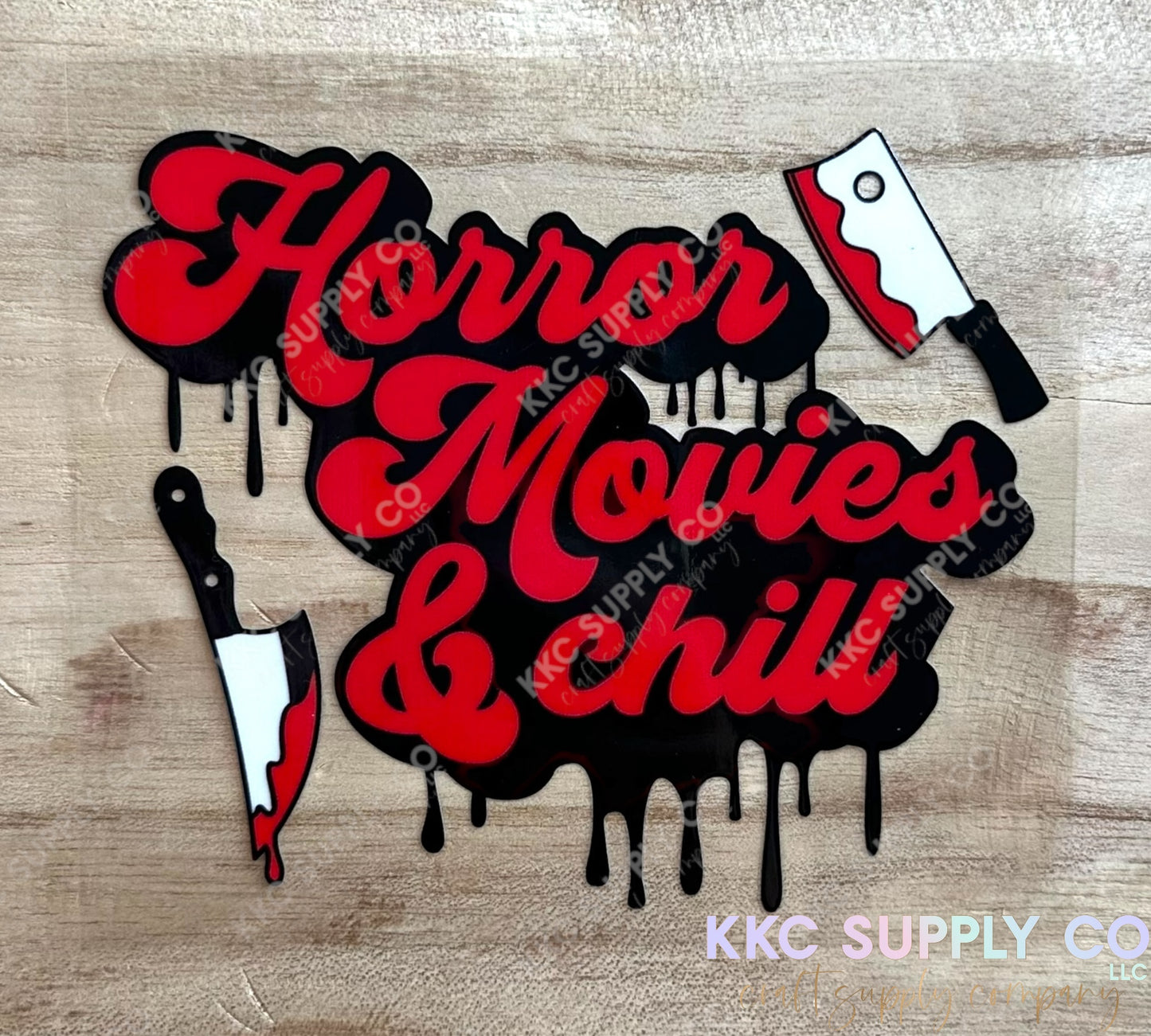 UV16104-Horror Movies & Chill 16oz UV DTF Decal