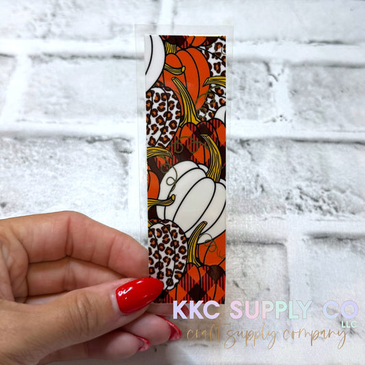 PW82-Leopard and Plaid Pumpkins UV DTF Pen Wrap