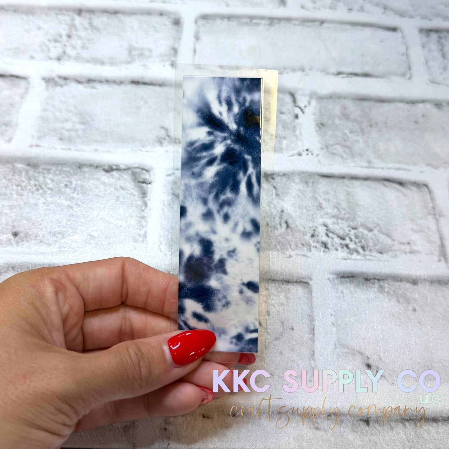 PW81-Blue and White Tie Dye UV DTF Pen Wrap