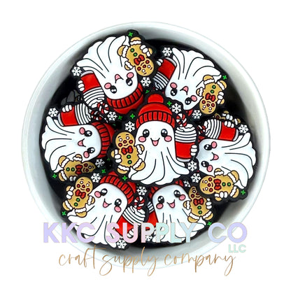 Christmas Ghost Silicone Focal Bead