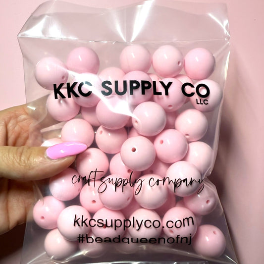 Light Pink Acrylic 20mm Bead Destash Pack -  50 Count