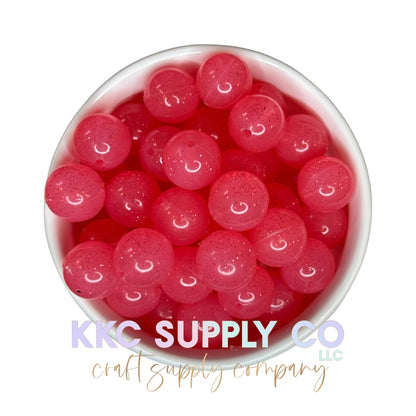 SG03-Watermelon Jelly Glitter Silicone Bead 15mm