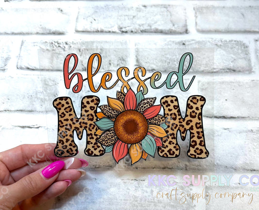 UV16397-Blessed Mom Sunflower UV DTF Decal