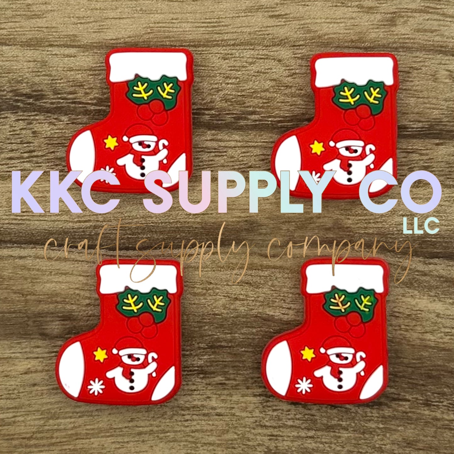 Snowman Stocking Silicone Focal Bead