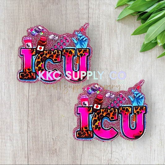 AT127-Hot Pink ICU-Acrylic Badge Reel Topper