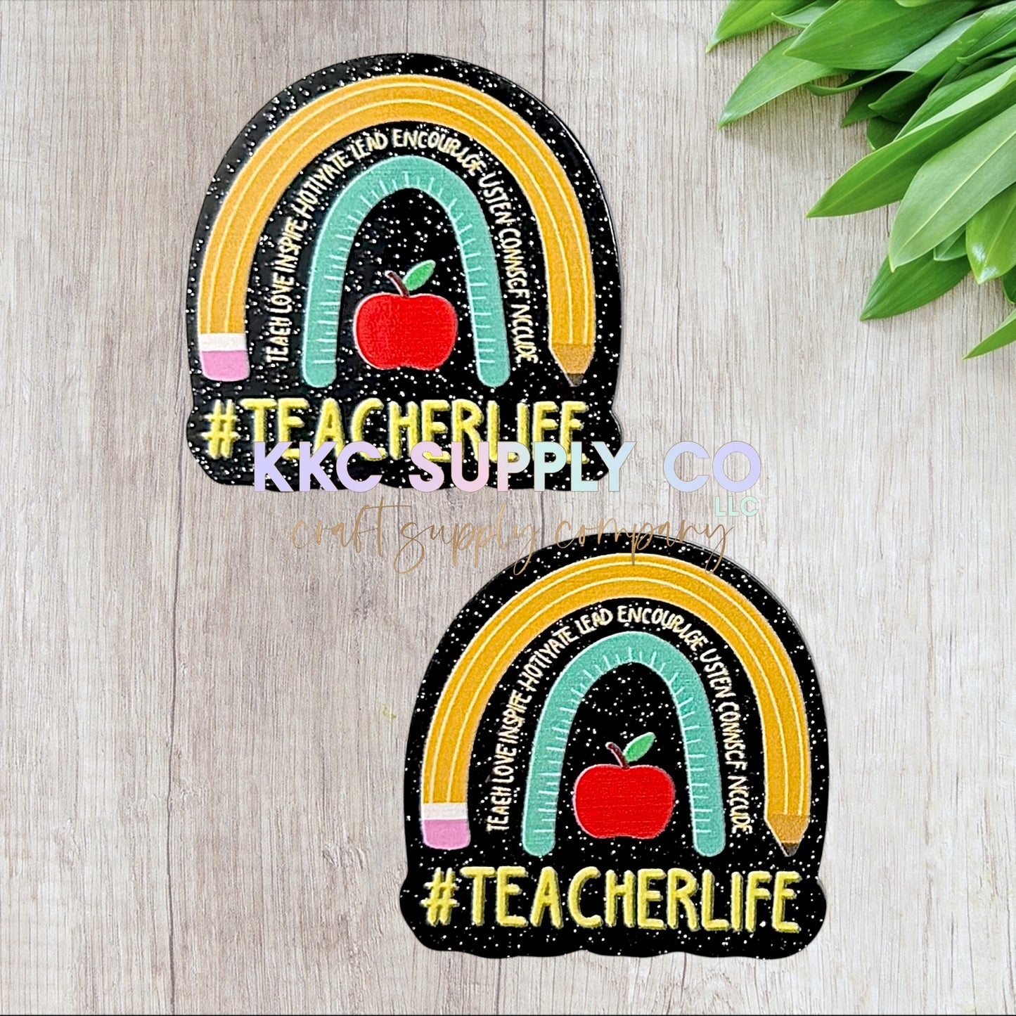 AT61-Teacher Life Rainbow-Acrylic Flatback