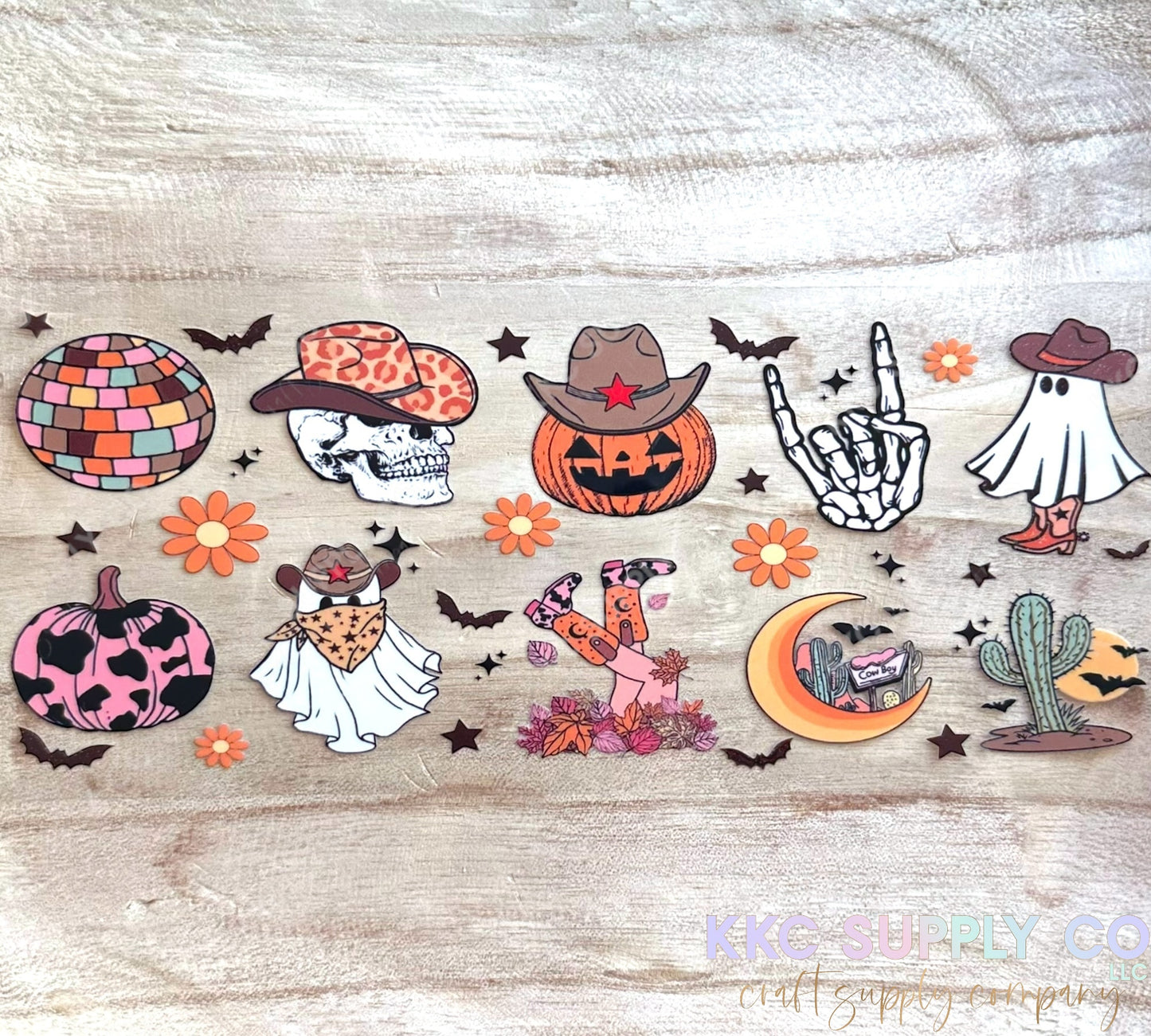 UV16130-Western Halloween 16oz UV DTF Wrap or Element Sheet