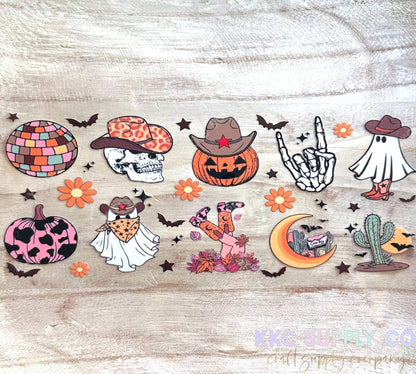 UV16130-Western Halloween 16oz UV DTF Wrap or Element Sheet