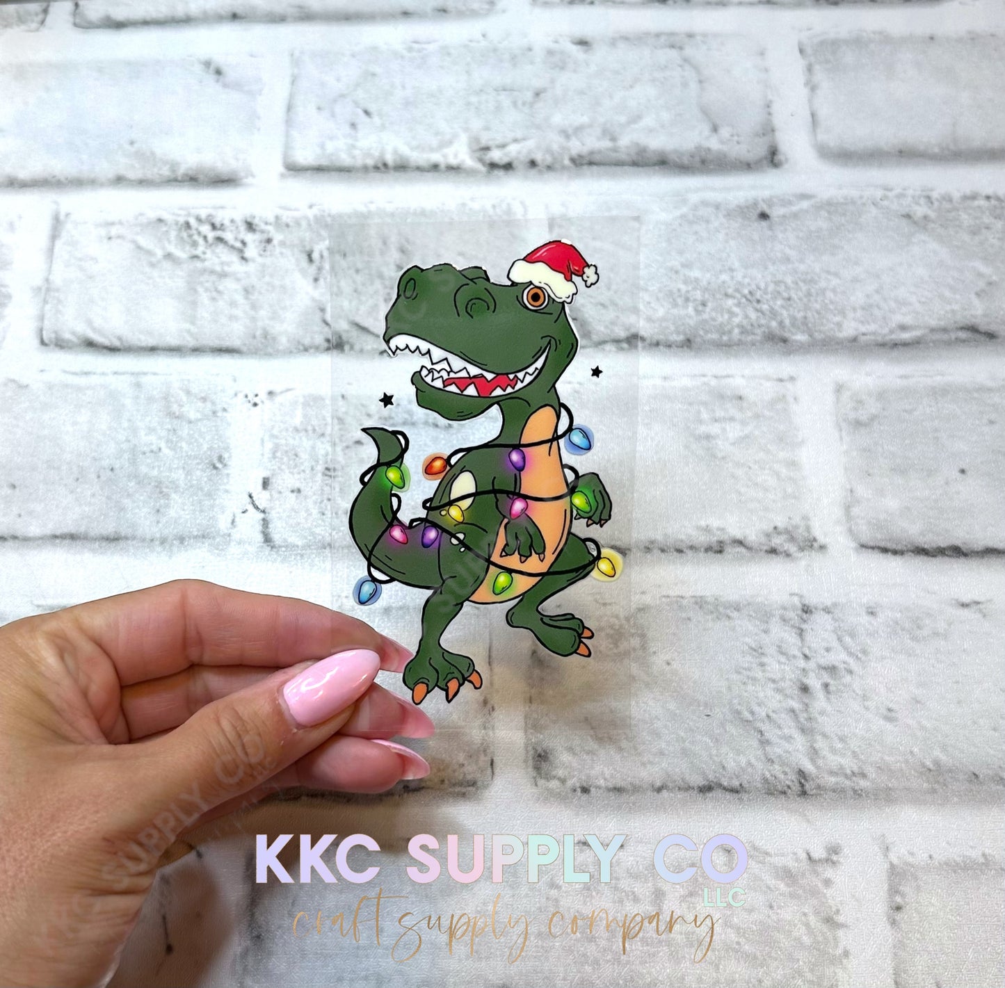 UV16609-Christmas Dinosaur UV DTF Decal