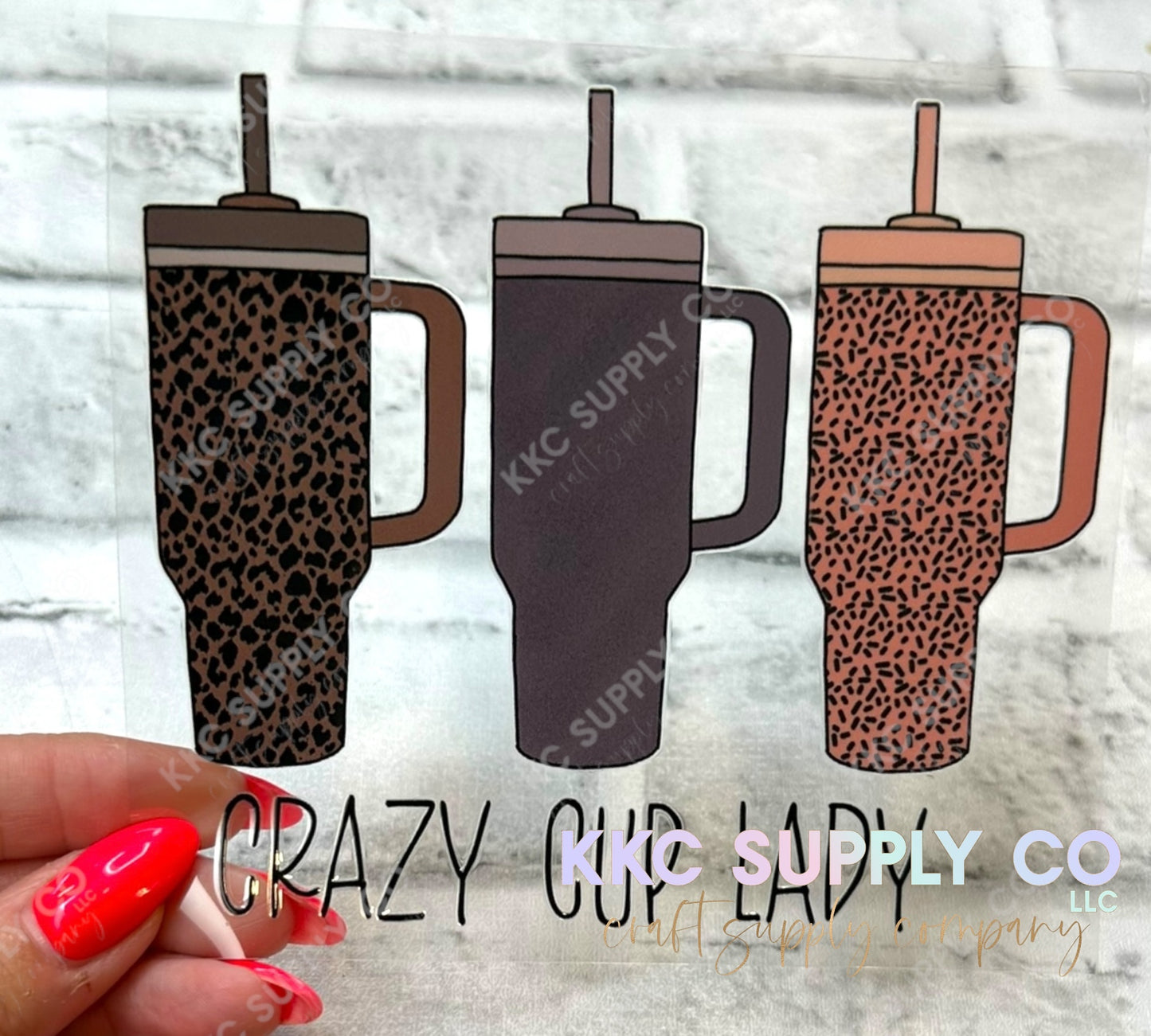 UV16442-Crazy Cup Lady 40oz UV DTF Decal