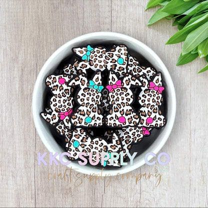 Leopard Bunny Silicone Focal Bead