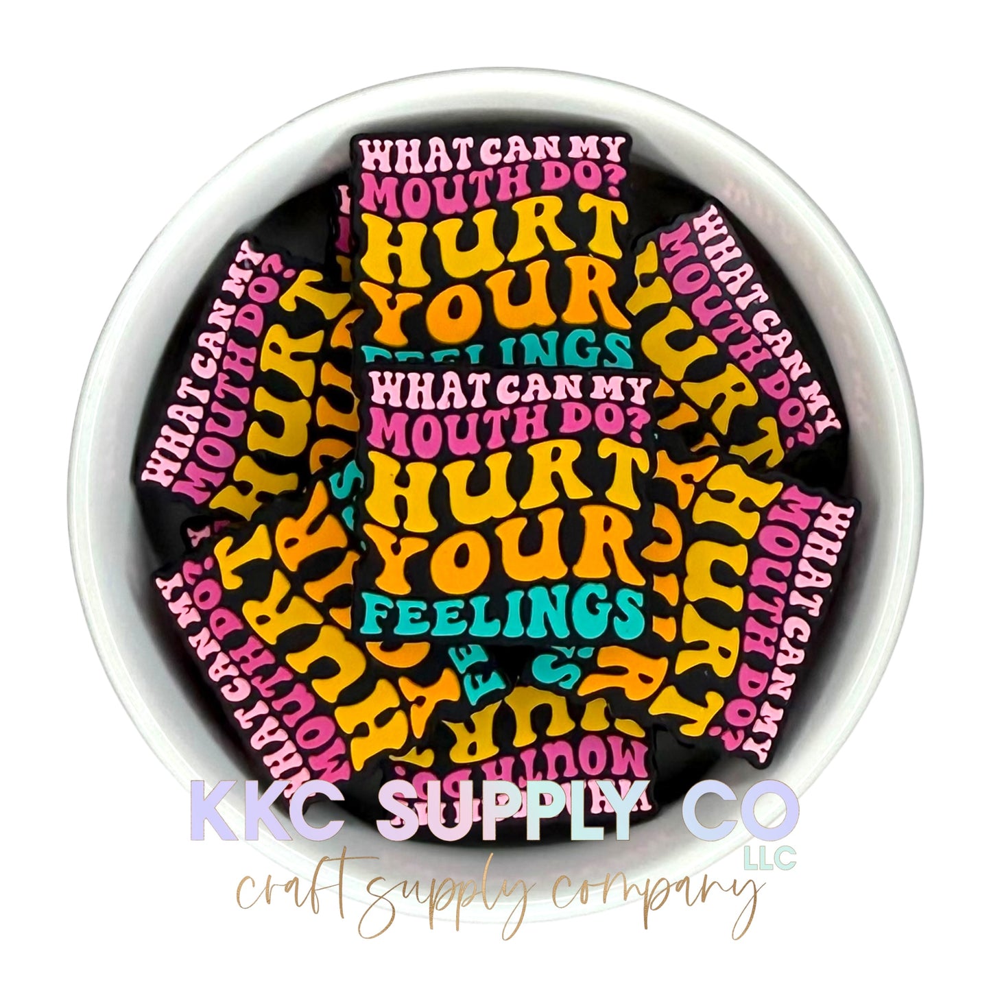 What Can This Mouth Do? Hurt Your Feelings Silicone Focal Bead