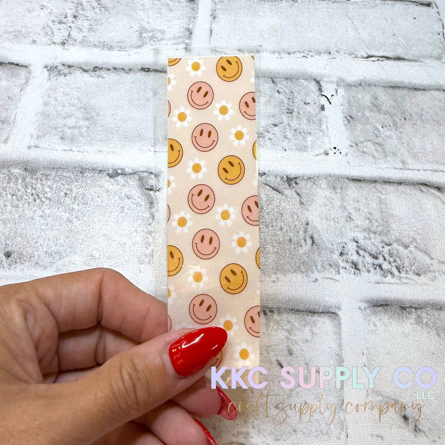 PW67-Happy Face Retro Daisy UV DTF Pen Wrap-Beige