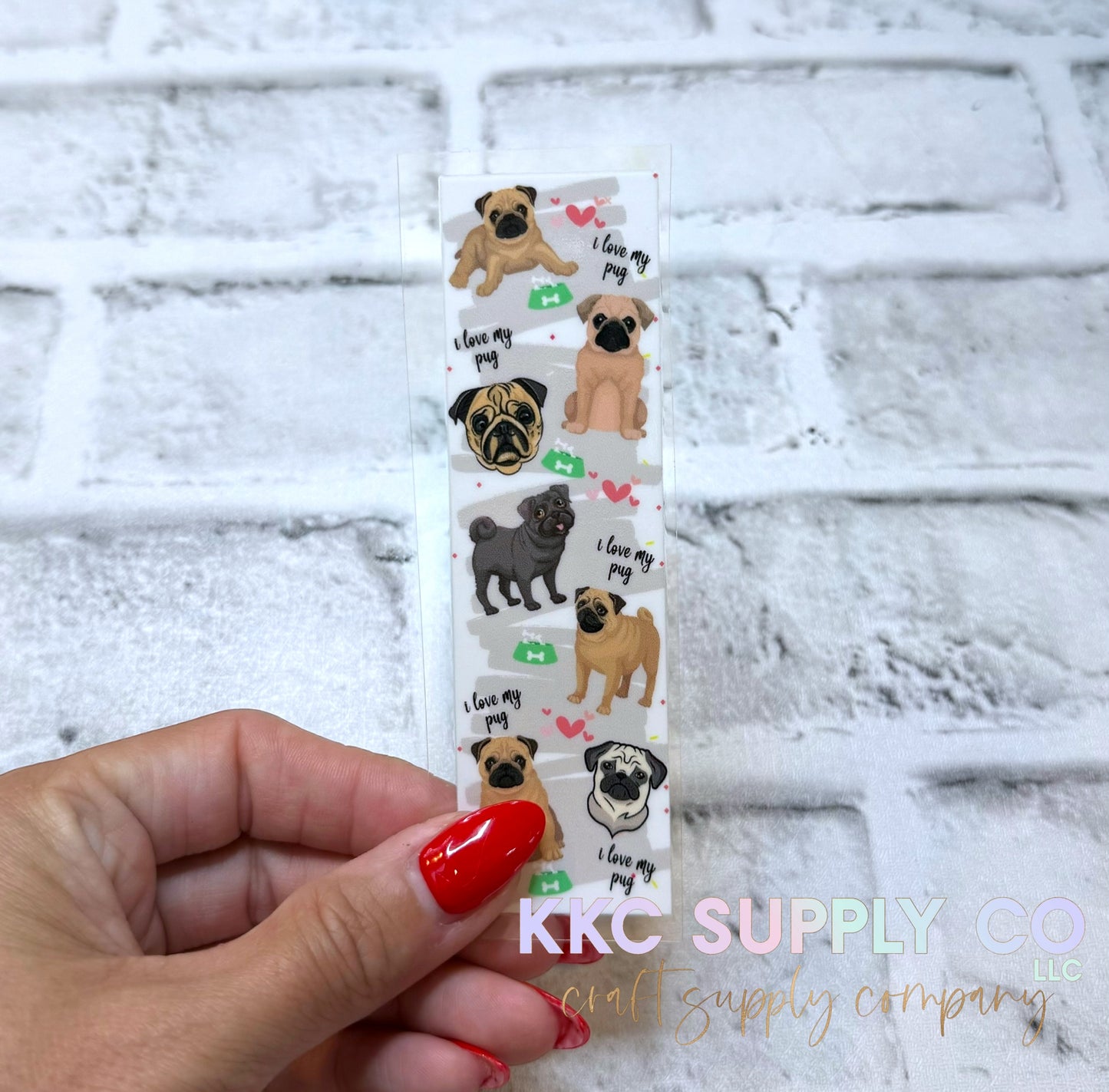 PW22-I Love My Pug UV DTF Pen Wrap