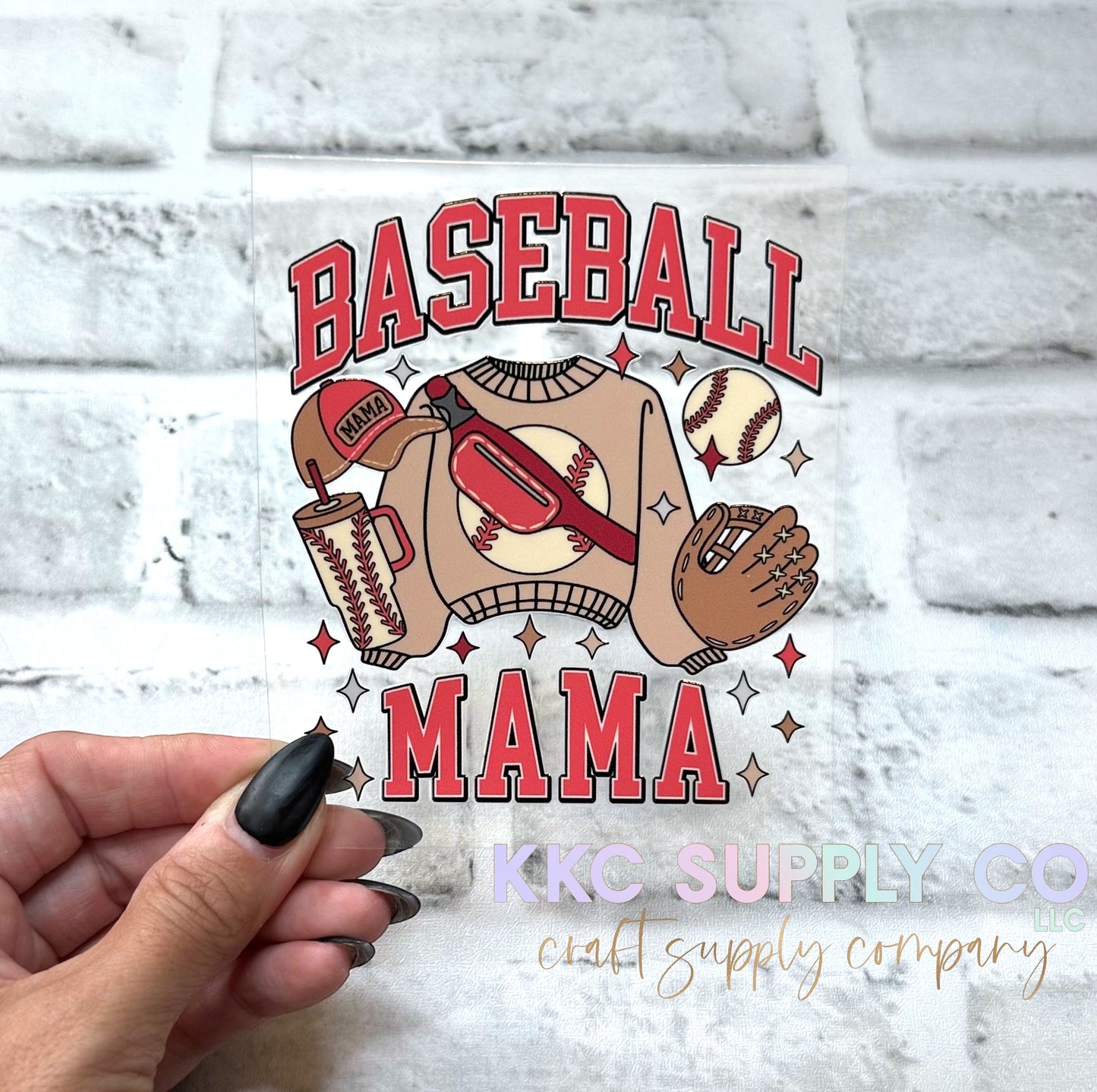 UV16176-Baseball Mama UV DTF Decal