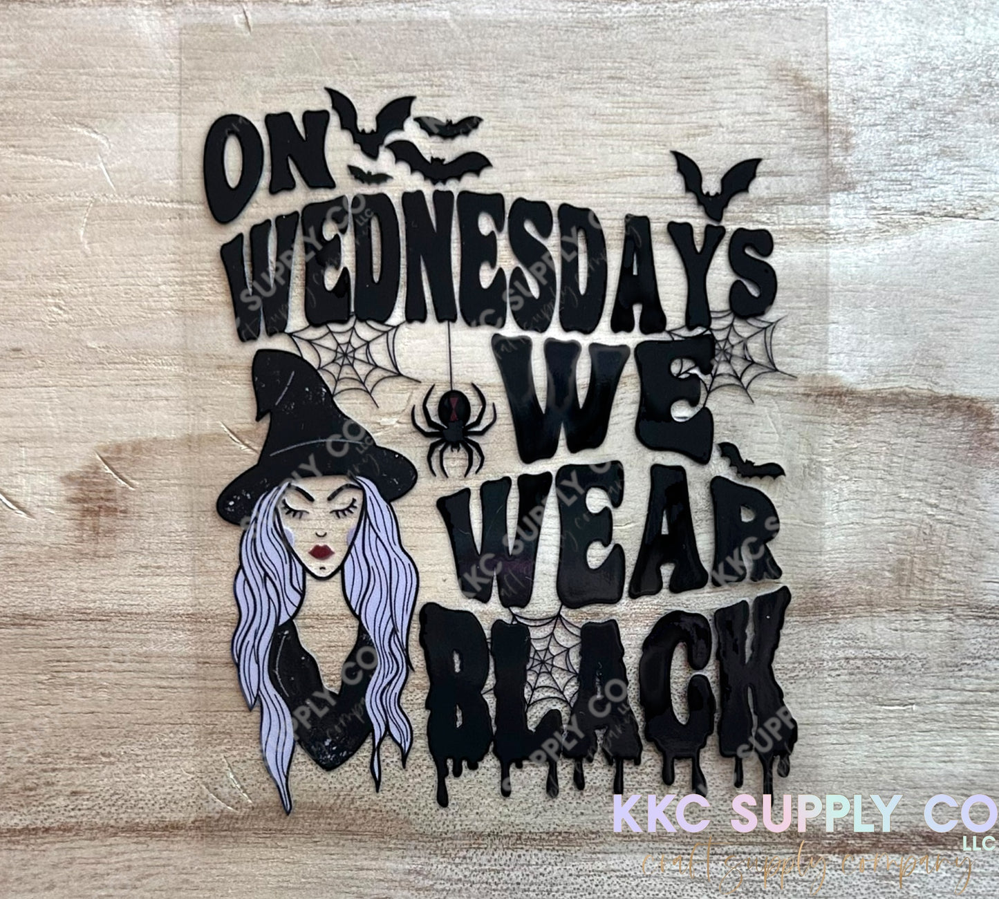 UV16543-On Wednesdays We Wear Black 16oz UV DTF Decal