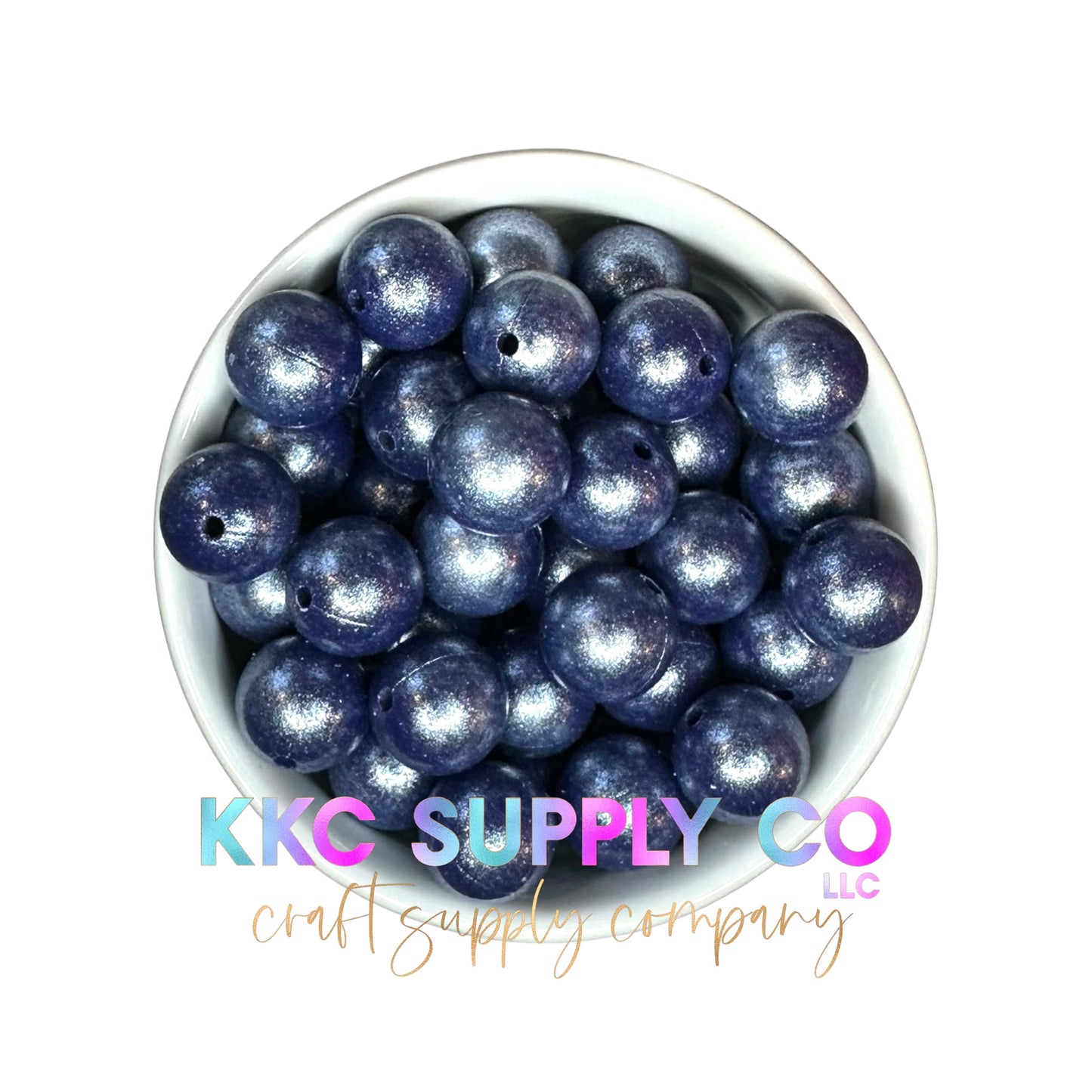 SS62-Opal Navy Blue Solid Silicone Bead 15mm