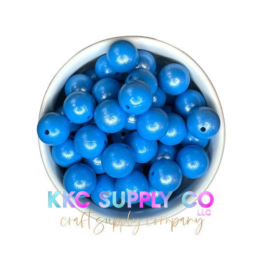 SS33-Opal Blue Solid 15mm Silicone Bead