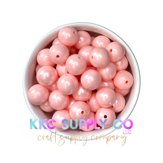 SS26-Opal Mint Coral Solid 15mm Silicone Bead