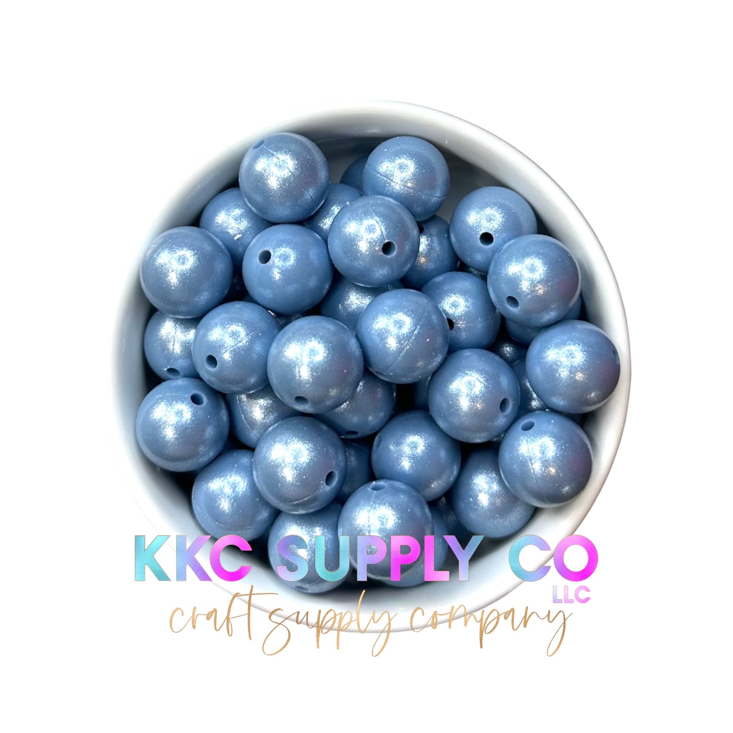 SS20-Opal Dusty Blue Solid Silicone Bead 15mm