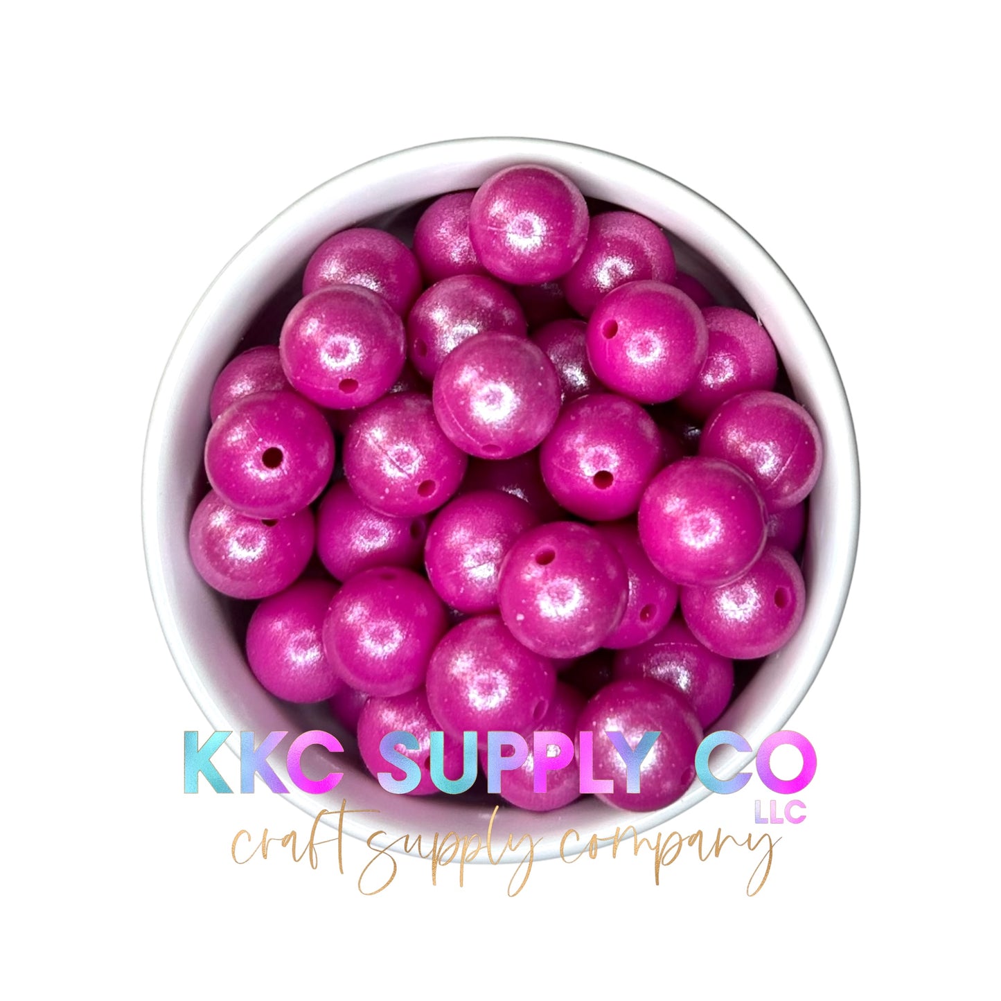 SS15-Opal Fuchsia Solid Silicone Bead 15mm