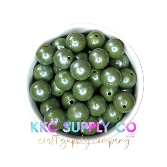 SS30-Opal Camouflage Green 15mm Silicone Bead