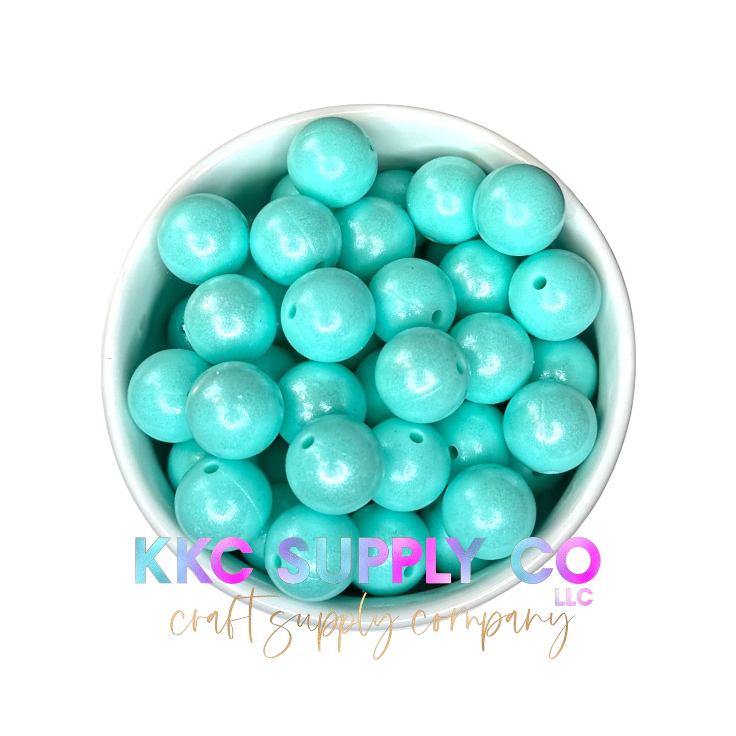 SS34-Opal Bright Mint Green Solid 15mm Silicone Bead