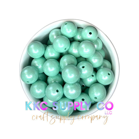 SS22-Opal Mint Green Solid Silicone Bead 15mm