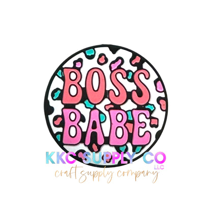 Leopard Boss Babe Silicone Focal Bead