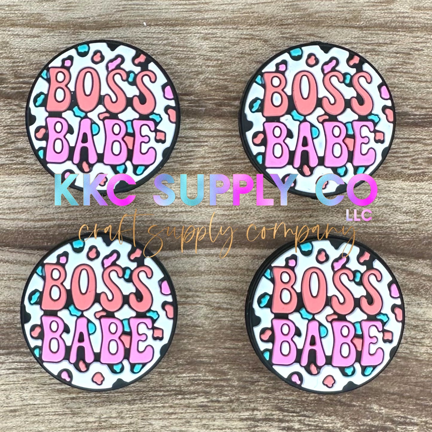 Leopard Boss Babe Silicone Focal Bead