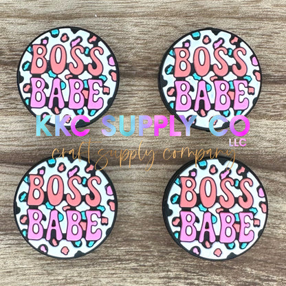 Leopard Boss Babe Silicone Focal Bead