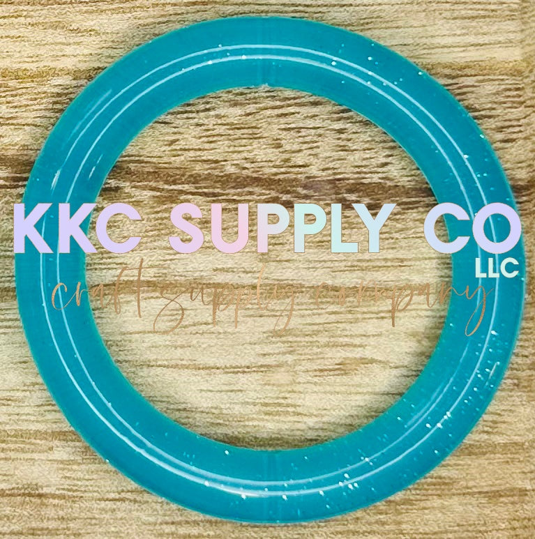 SG06-Turquoise Jelly Glitter 65mm Silicone Ring