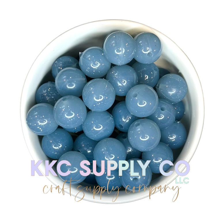 SG09-Grey Jelly Glitter Silicone Bead 15mm