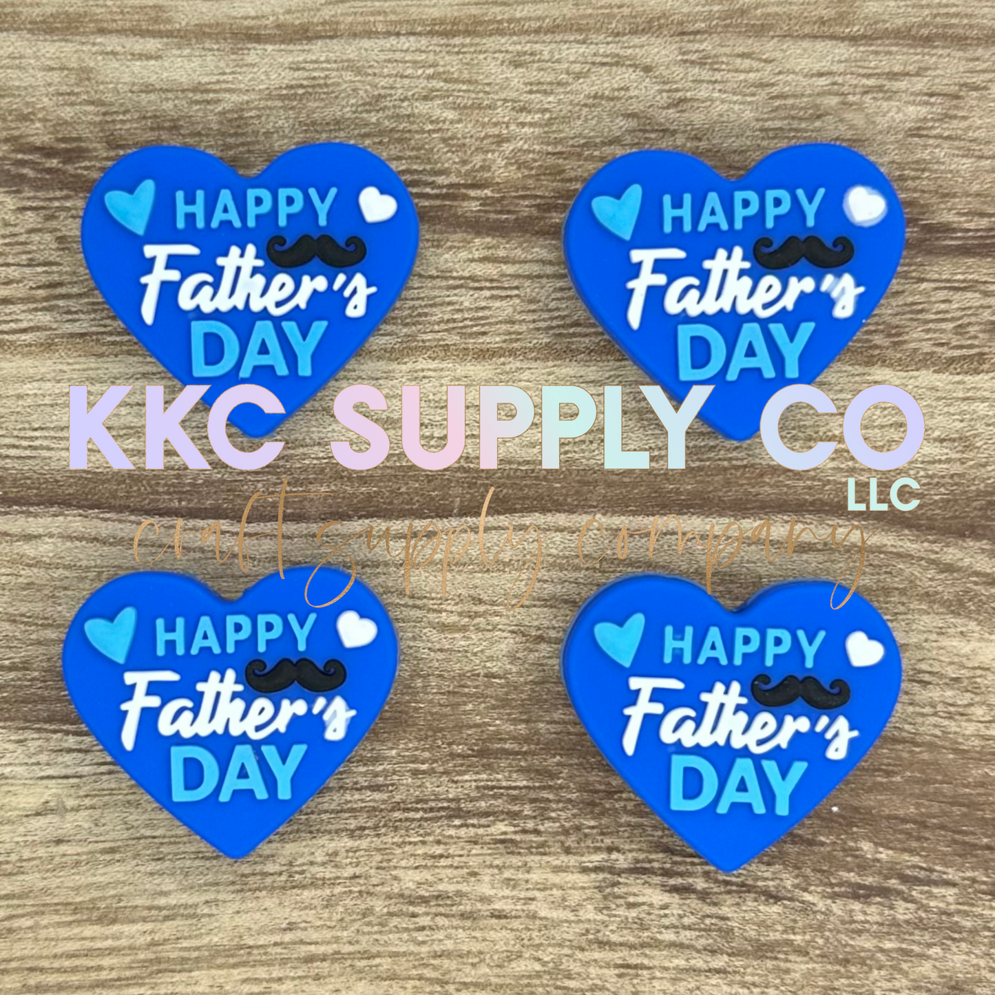 Happy  Father’s Day Heart Silicone Focal Bead