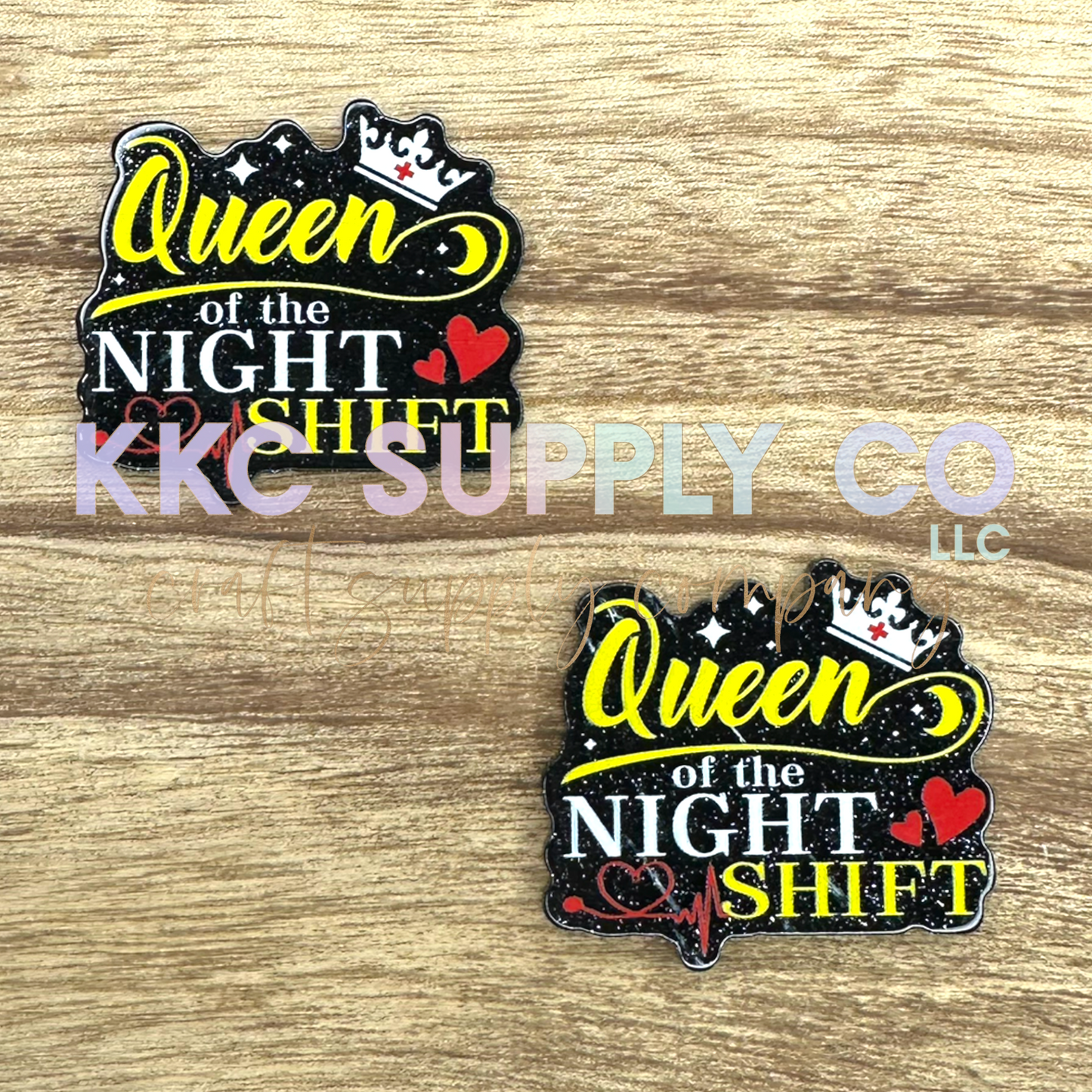 AT14-Queen Of The Night Shift-Acrylic Badge Reel Topper