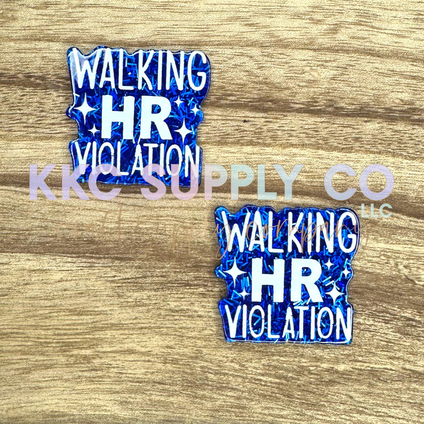 AT20-Walking HR Violation-Acrylic Badge Reel Topper