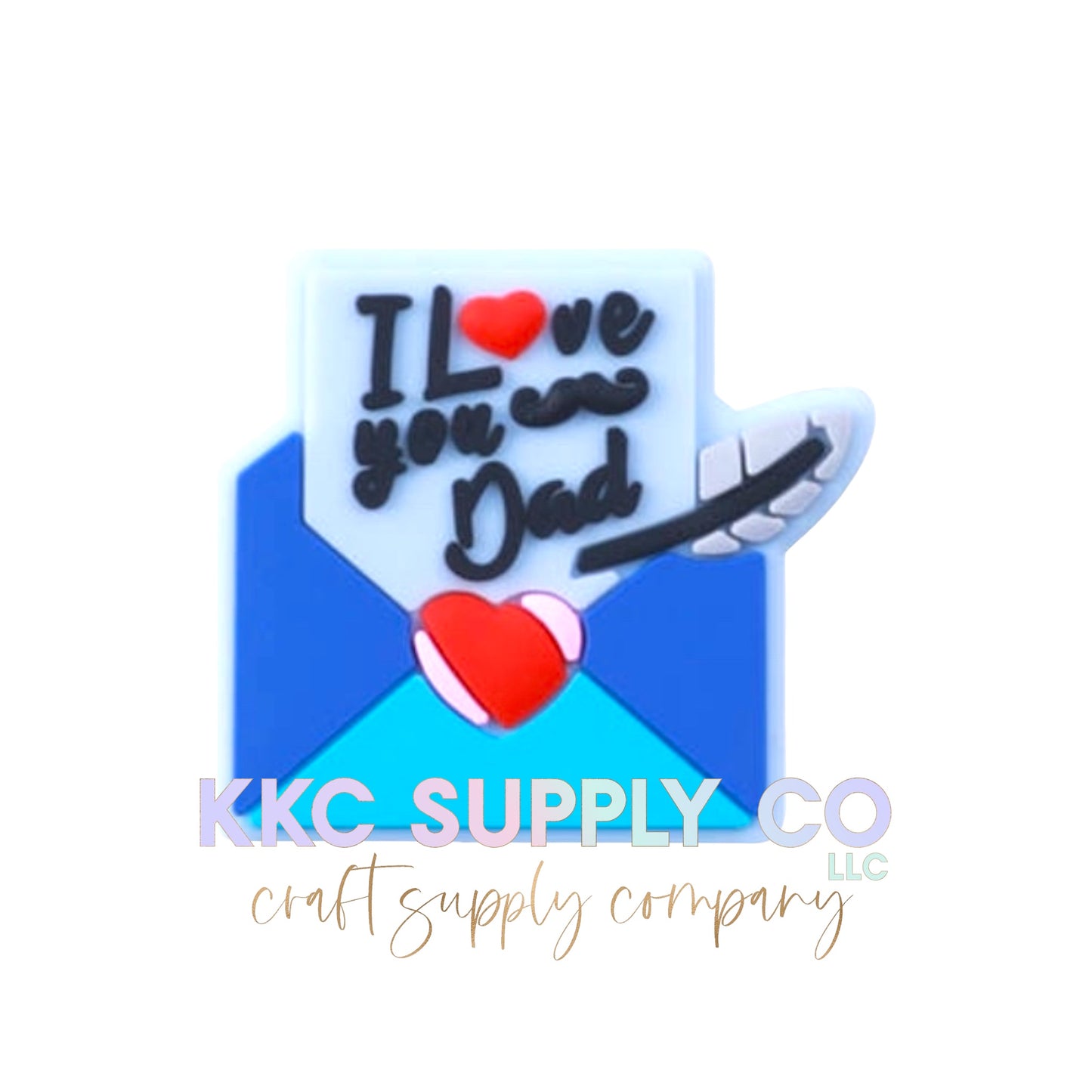 I Love You Dad Silicone Focal Bead