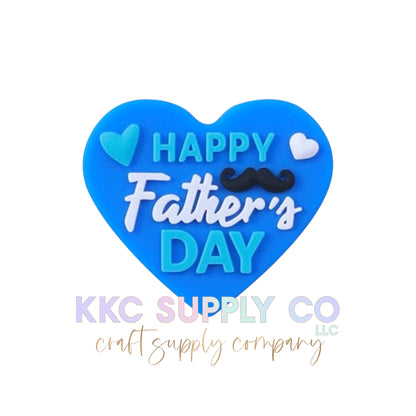 Happy  Father’s Day Heart Silicone Focal Bead
