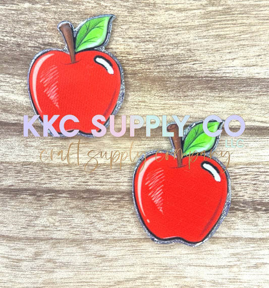 AT64-Red Apple-Acrylic Badge Reel Topper