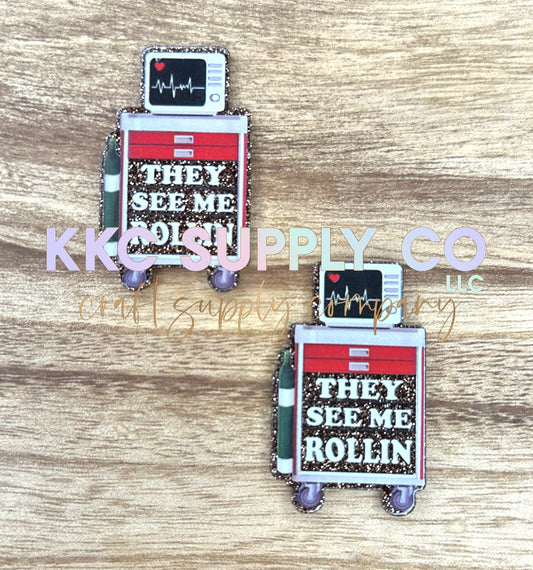 AT48-They See Me Rollin-Acrylic Badge Reel Topper