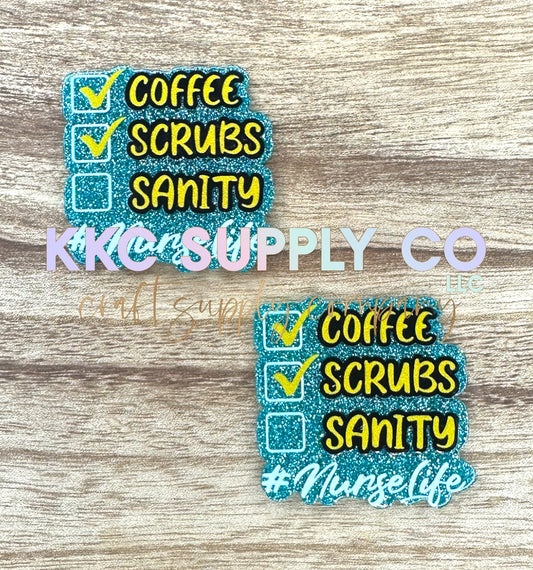 AT43-Coffee, Scrubs, Sanity-Acrylic Badge Reel Topper